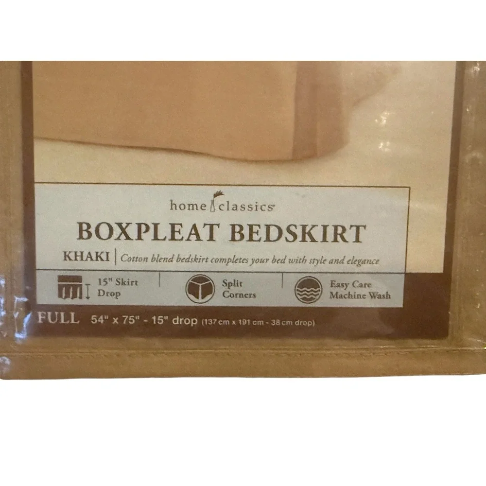 Home classics Boxpleat Bedskirt Tan Full Size New In Package